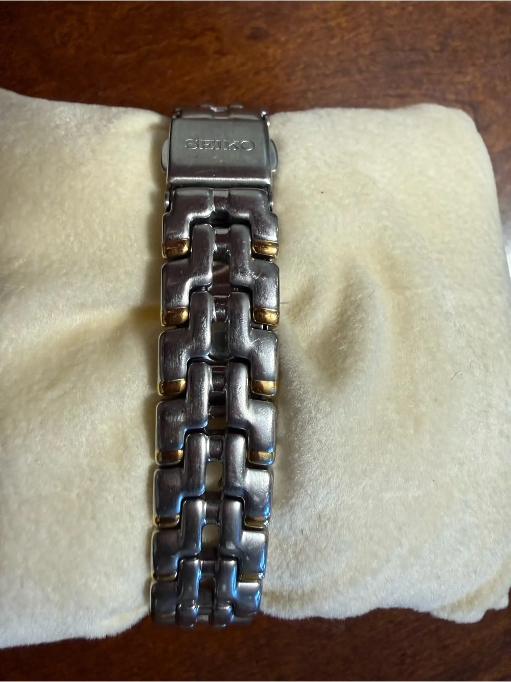 Vintage Women’s Two Tone Seiko Square Face Watch 4N00-7049 Japan